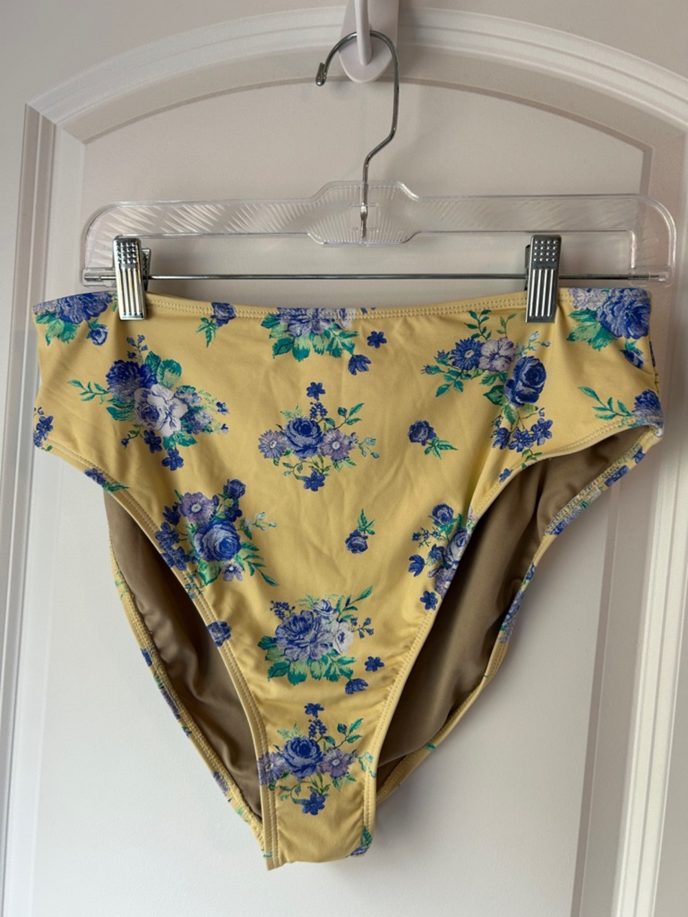 WeWoreWhat Yellow Floral High-Waist Bikini Bottoms